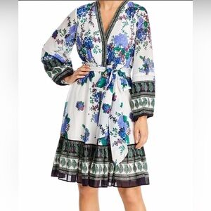 NWT Kobi Halperin Maddie Floral Balloon-Sleeved Dress